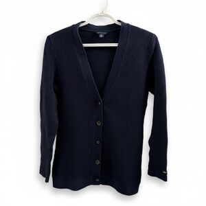 Tommy Hilfiger | Navy Blue Textured Knit Button Down Cardigan Sweater